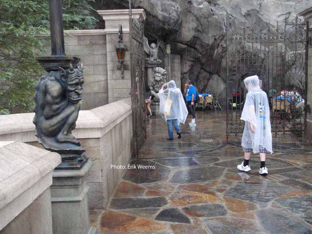 In the rain at Florida Disney World
