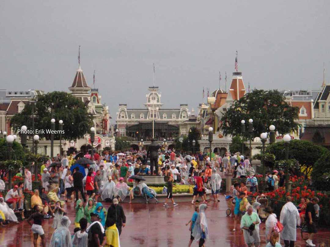 Main Street Rain at Disnwy World